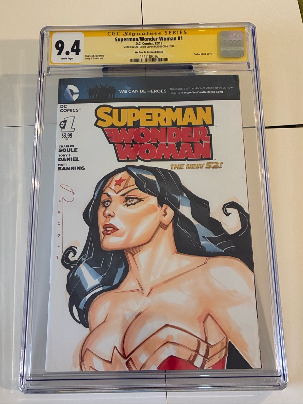 Superman/Wonder Woman #1 CGC SS 9.4 - Wonder Woman Sketch Cover